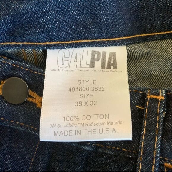 Vintage workwear reflective carpenter jean/90s utility pant/Y2K streetwear 38X32 - Picture 7 of 8